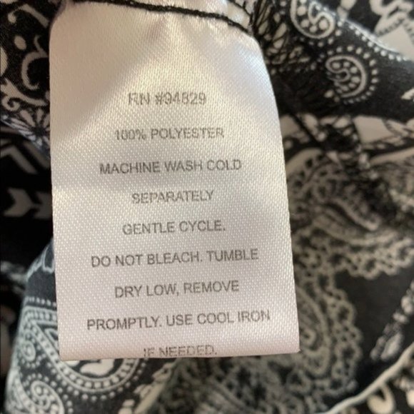 Elephant Boho Bandana Black White Halter Top Small - Picture 5 of 9